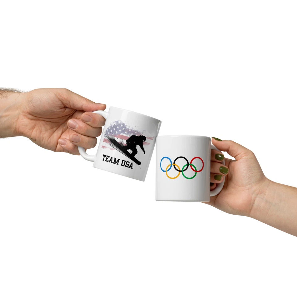 Caneca equipe de hóquei EUA 11 oz Olympic Milano 2026 Itália cerâmica para fãs de inverno - Imagem 4 de 4