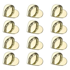 12pcs Phone Ring Holder 0.8" Adhesive Heart Cell Phone Ring Finger Grip, Gold