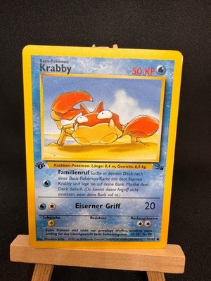 Pokémon Karte Krabby 51/62 Fossil Set 1st Edition Deutsch TCG Vintage EXC