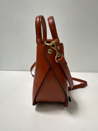 Patricia Nash Leather Fairford Satchel Brown Flowers Purse - Picture 4 of 13