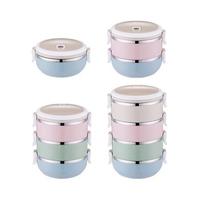 Brandneu Dauerhaft Für Outdoor Büro LunchBox Bunt Edelstahl Mehrschicht
