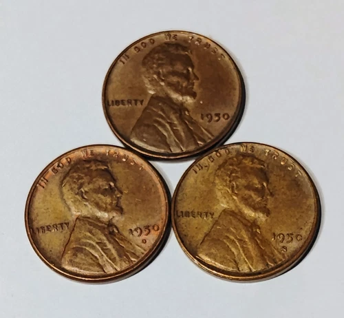 1950 PDS Lincoln Cent, Wheat, Penny, XF