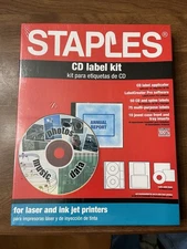 Staples CD Label Kit Applicator Software Labels and Jewel Case Inserts New Boxed