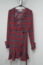 VEM.VER Ruffle Point Check Wrap Onepiece