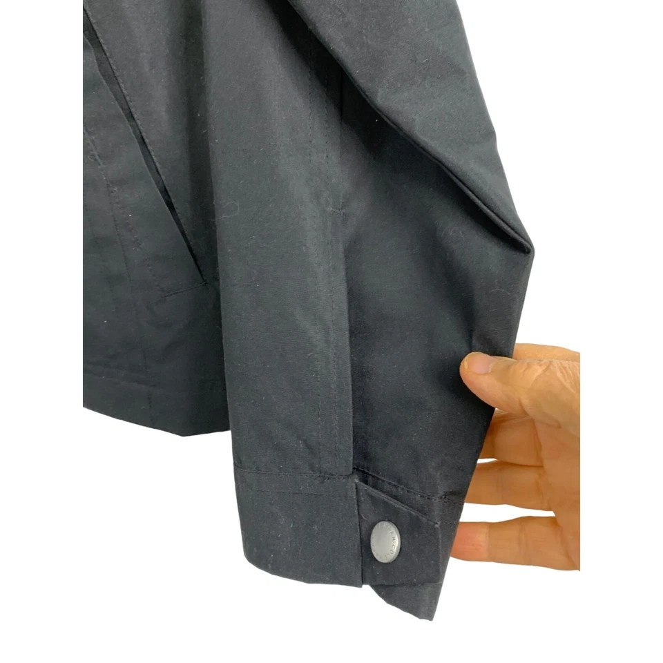 Большая куртка дальнобойщика Cole Haan на молнии черная б/у в отличном состоянии 6488 холщовая пружинная $250 дождевая - Изображение 4 из 4