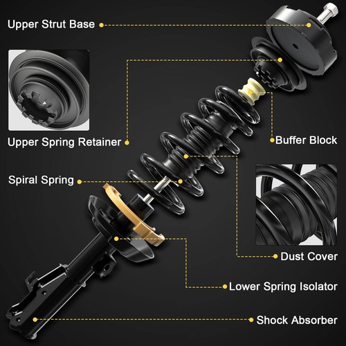 A-Premium 2x Complete Strut & Coil Assy Front for Toyota Prius C 2012-2015 1.5L - Picture 2 of 8