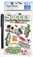 Paper House Soccer Stickers Scrapbooking Embellishment Card
