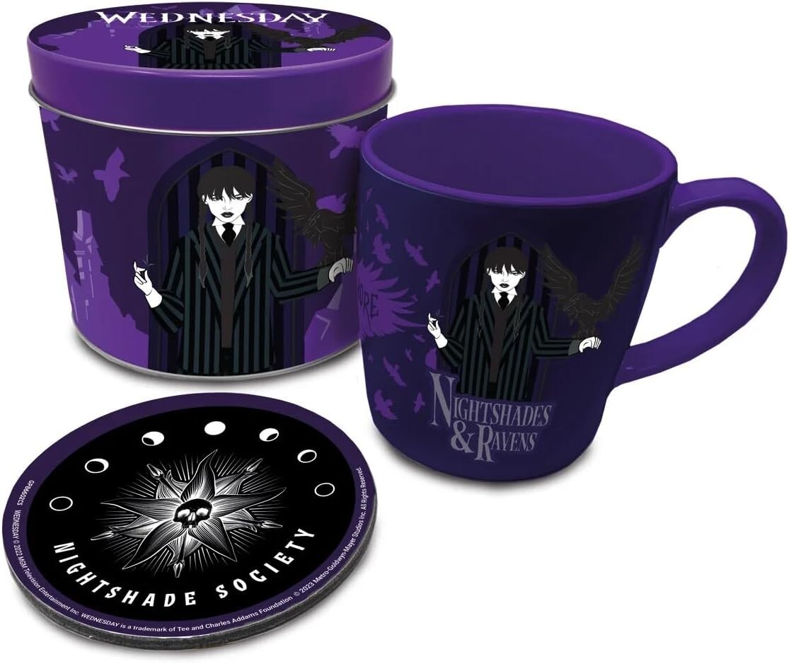 Wednesday Addams Nightshades & Ravens Mug Coaster Set