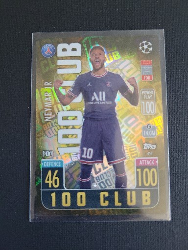 Neymar Jr 2021-22 Topps Match Attax UCL Europa 100 Club #458 Paris St GermainA22