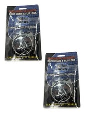 QTY 2 Strike Plate Lock Maximum Security Door Strong Chain &amp; Flip Lock Nickel