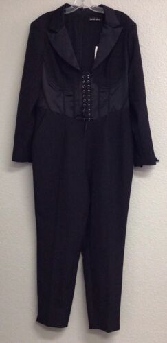 Lavish Alice NWT Jumpsuit Womens Size 14 Black Lace Up Corset
