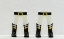2 x GARDE BEINE HOSE WEISS REITER STIEFEL SCHWARZ G&Uuml;RTEL SCHNALLEN PLAYMOBIL B17