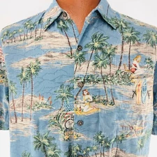 Batik Bay Aloha Hawaiian Medium Shirt Motorcycle Flag  Bikini Girl Surf Boards