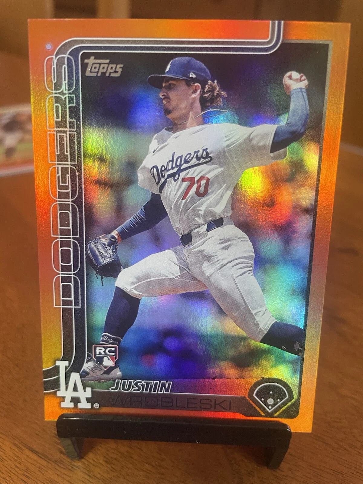 2025 Topps Series 1 Justin Wrobleski Orange Foil RC Rookie/25 Dodgers 🔥👀