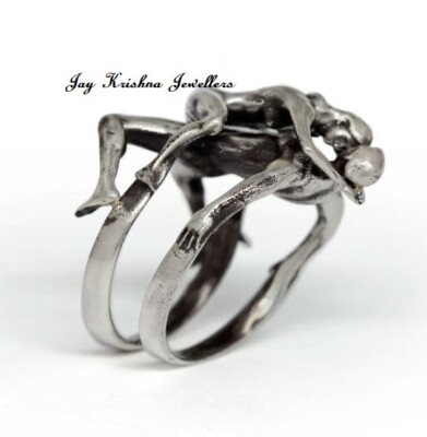 Double Band Kama-Sutra Ring, 925 Sterling Silver Handmade Romantic Couple Ring
