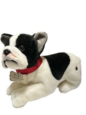 FAO Schwarz French Bulldog Black & White Plush 2018 Merchsource LLC