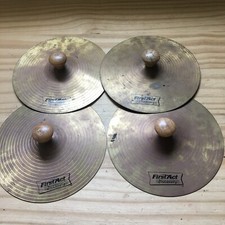Vintage 2 Pair of First Act Discovery Finger Cymbals w/ Wooden Handles 6-3/4"D