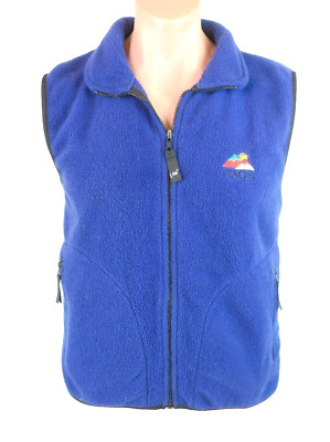 Zip blue Vest HELLY HANSEN HH Full deep pile fleece TAOS Resort sz S VTG 90s
