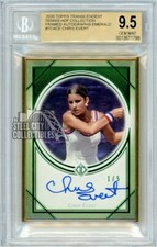 Chris Evert 2020 Topps Transcendent Tennis Autograph Emerald Card 1/5 BGS 9.5