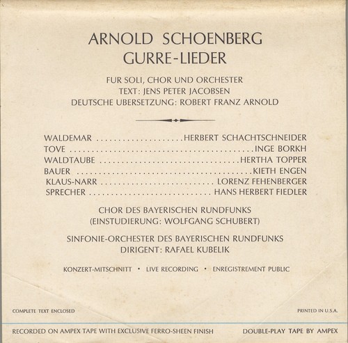 Kubelik, BRSO "Schoenberg: Guerre Lieder" DGG 7½ ips Double Play Reel Tape - Picture 3 of 3