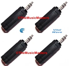 4X 1/4" Female Jack to 3.5mm 1/8" Male Plug Stereo Headphone Audio Adapter VWLTW