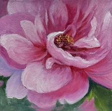 Original Pink Flowers Oil Painting on Canvas –Vibrant Floral Art for  Home decor