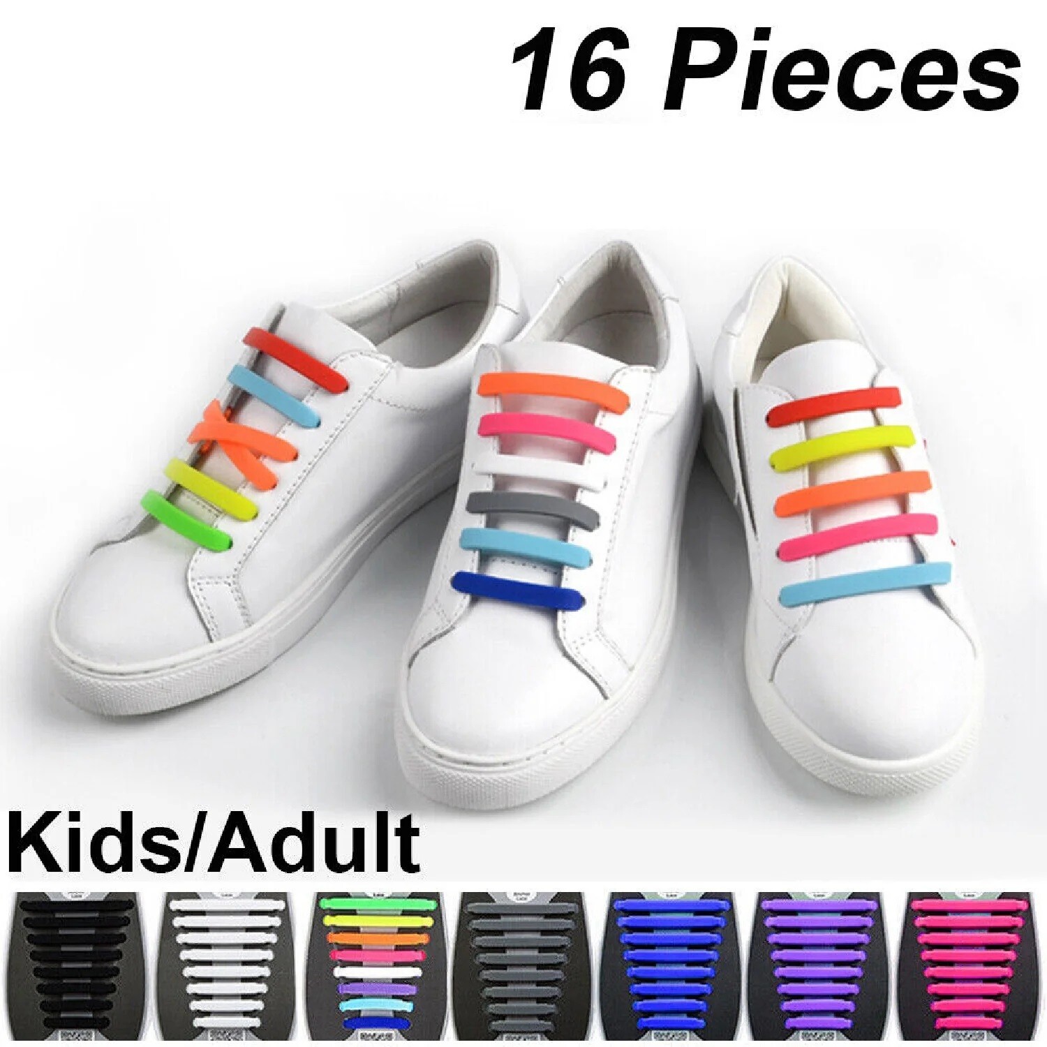 Easy Lazy No Tie Elastic Silicone Shoe Laces Cool Shoelaces Unisex