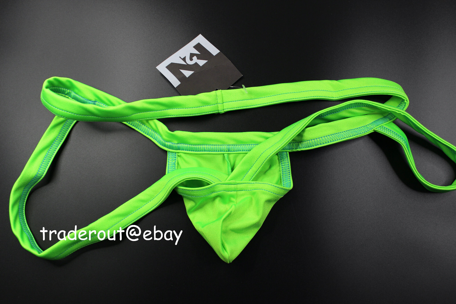 N2N Bodywear Men neon Green swim jock strap jockstraps swimwear size XL