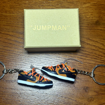 Nike Dunk Low Off White 3D Mini Sneaker Keychain and Shoe Box Option US