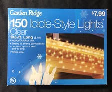 150 Icicle-Style Clear Christmas Lights NEW 10.3 Ft. Long Indoor/Outdoor