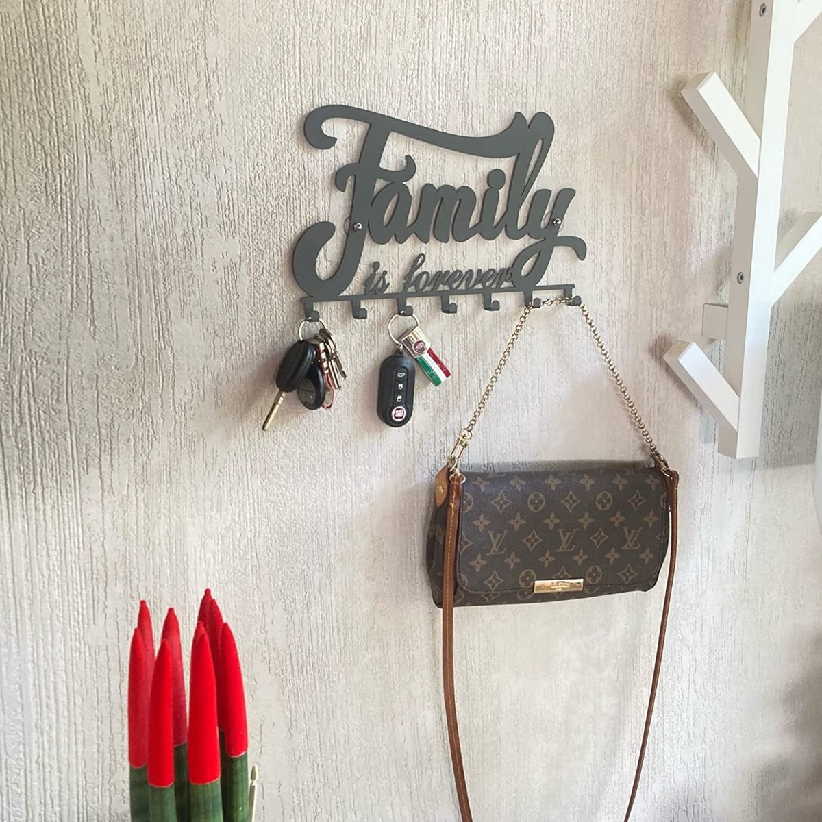 Portachiavi Da Parete A Forma Di Lettera S – Ganci In Metallo Con Monogramma – Per Chiavi, Cappotti E Accessori - 3