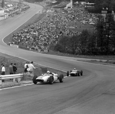 Masten Gregory Cooper T53 Climax leads Stirling Moss Lotus 18 2- 1961 Old Photo
