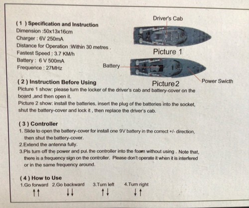 Heng Tai Warship Radio Control Warship, HT-2877, Collectable, Rare, NIB - 第 9/11 張圖片