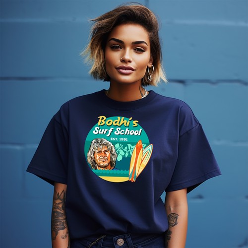 "Bodhi's Surf School" T-shirt - Ride the Waves of Laughter! Funny Unisex Tee, Pe - Picture 8 of 46