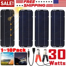 30W Solar Battery Trickle Charger Solar Panel Kit Battery Powered for RV Car Lot