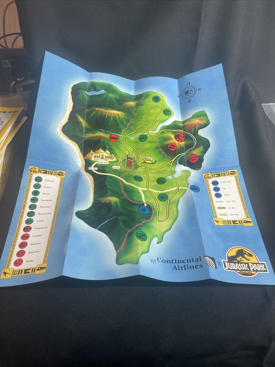 Jurassic Park Welcome Map Park Brochure Clean Version Prop Replica