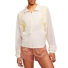 Nike Women's Icon Clash Running Jacket Beige Sz Large CJ2433-110