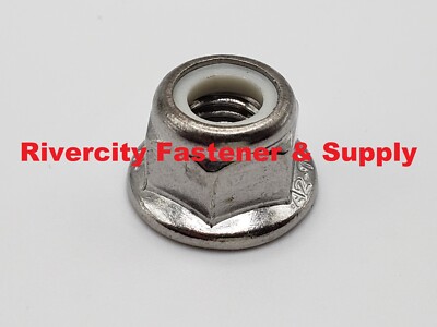 (1) M8-1.25 Hex Flange Stop Lock Nut Nylon Insert A2 Stainless DIN 6926  8mm