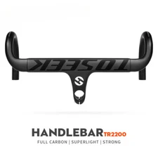Carbon Bicycle Drop Bar Road Bike Integrated Handlebar with Stem 28.6mm Matt