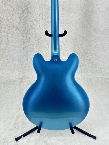 Guitarra Eléctrica Azul Alta Calidad DG-335 Wathet Cuerpo Hueco Hueso Tuerca Caoba - Imagen 9 de 12