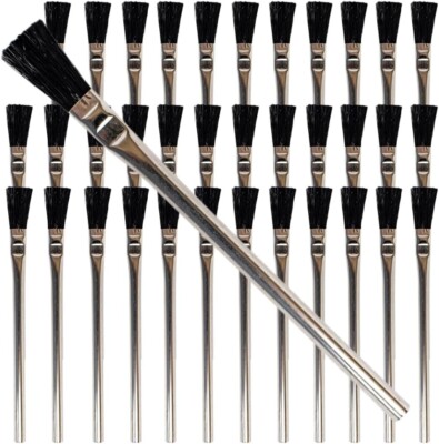 Pro Grade - Acid Brushes - 36 Count 3/8 Inch Boar Hair Acid Flux Brushes