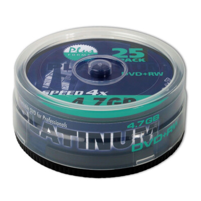 25er Spindel Platinum DVD+RW 4,7 GB Rohlinge 120 Min Aufnahmezeit max. 4x Speed