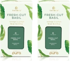 Thymes Fresh-Cut Basil Pura Smart Home Plug-in Diffuser Refills - Pack of 2  NEW