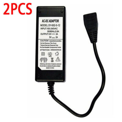 2X 12V-5V 2A AC USB zu IDE/SATA-Adapter Netzteil für Festplatten HDD CD-ROM