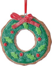 Kurt Adler Clay Gingerbread Christmas Cookie Wreath Ornament, 3.625", BRAND NEW