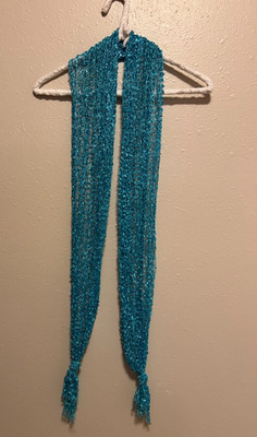 Rectangle Scarf for Women~Color Blue/Turguoise, 72''x14'', Very Good Condition