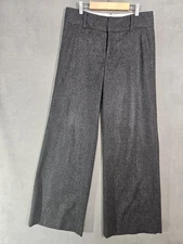 Marc By Marc Jacobs Womens 6 Virgin Wool Blend Wide Leg Trousers Pants Dark Gray