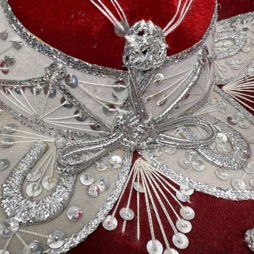 Pigalle rot & silber Erwachsene mexikanischer Sombrero Hut Velours bestickt traditionell F - Bild 6 von 9
