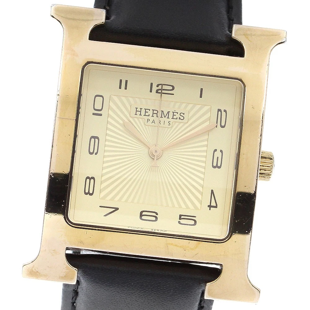 HERMÈS HERMES H watch HH1.801 orologio uomo quarzo quadrante oro_883144
