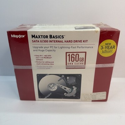 Maxtor Basics SATA II/300 Internal Hard Drive Kit 160GB 8MB 7200RPM NEW Sealed